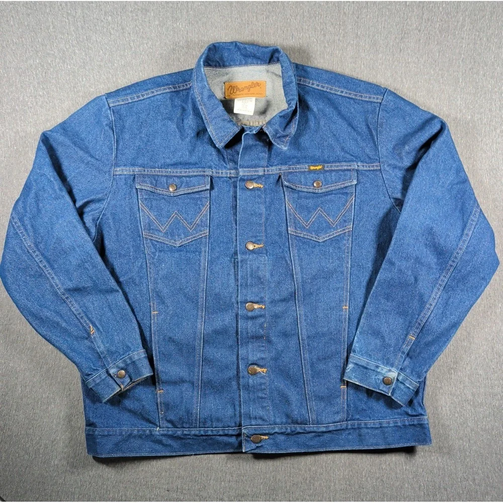Wrangler Denim Shacket Chore Coat Jacket Classic Blue Dark Wash 2XLT Excellent